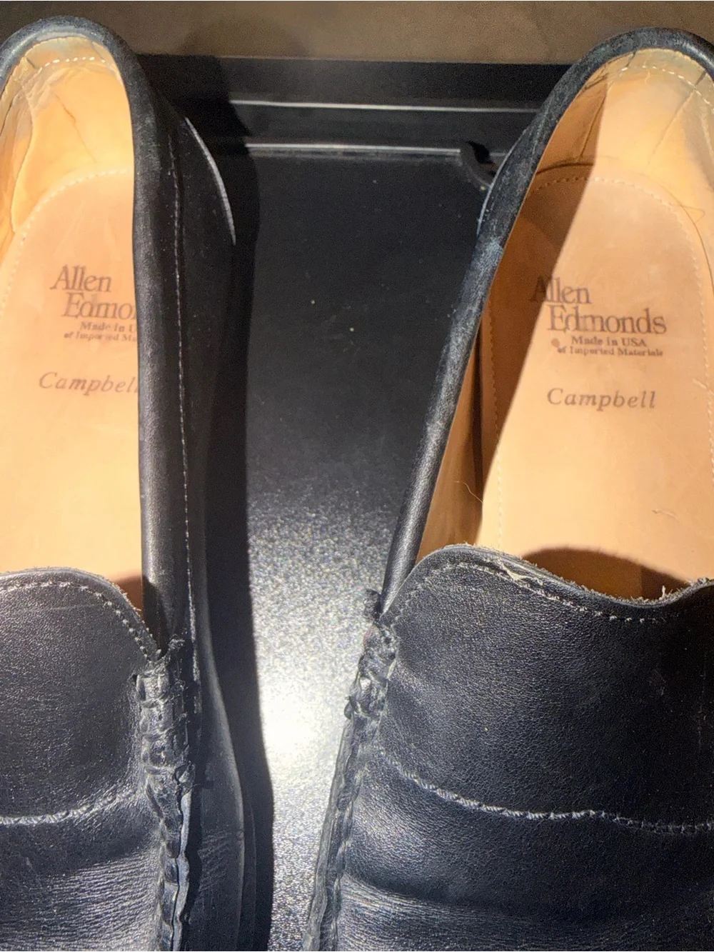 Allen Edmonds Black Leather Slip-On Loafers